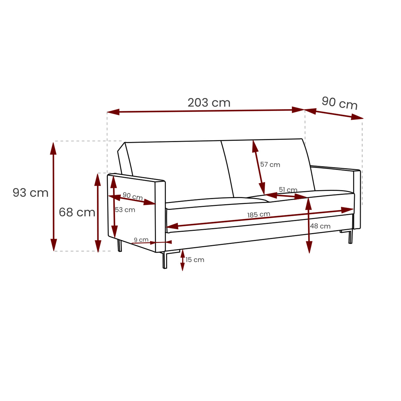VelvetForms Selva B Sofa – Eksklusiv Premium Sovesofa (Madone 17031 / Sort)