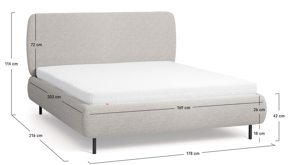 VelvetForms Calme – Eksklusiv Premium Polstret Seng 160×200 (Valgfri Stof)
