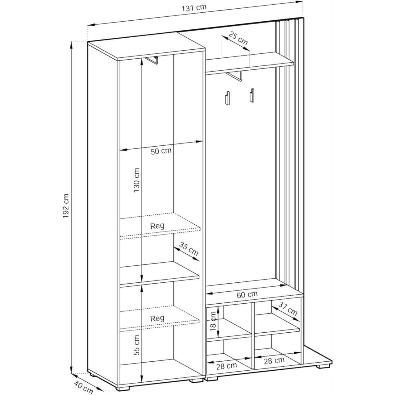 VelvetForms Laila – Eksklusiv Premium Garderobe (Artisan Eg / Sort)