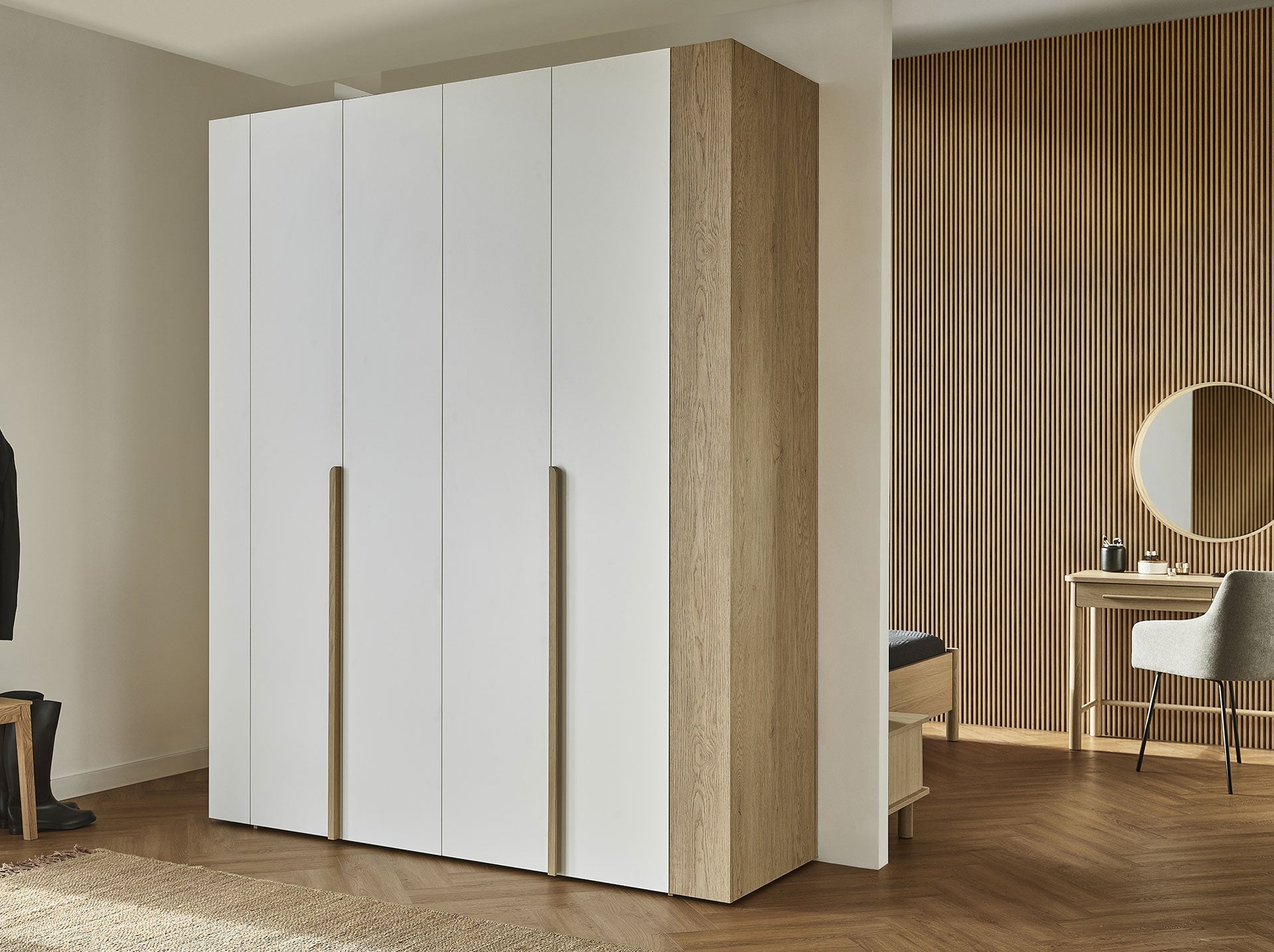 VelvetForms Stor – Åben Garderobe 160×240 (Naturlig Eg)