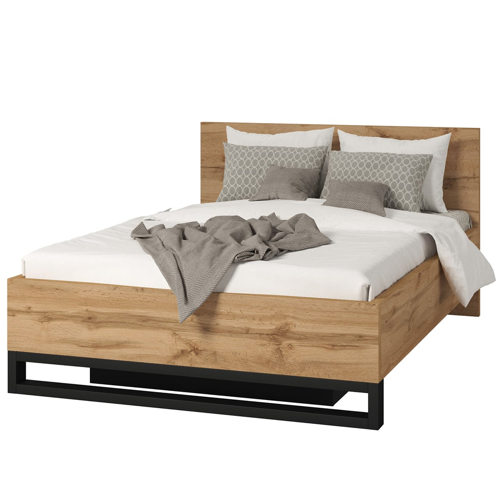 VelvetForms Helen HL50 – Eksklusiv Sengeramme med Opbevaring 140x200 (Wotan Eg)