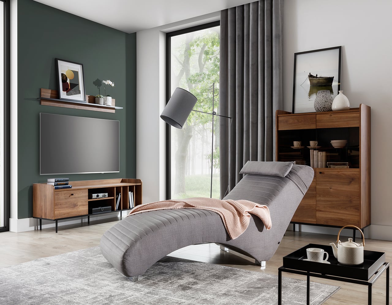 VelvetForms Zaton – Eksklusiv Chaiselong / Liggestol (Lisbon Light Grey)