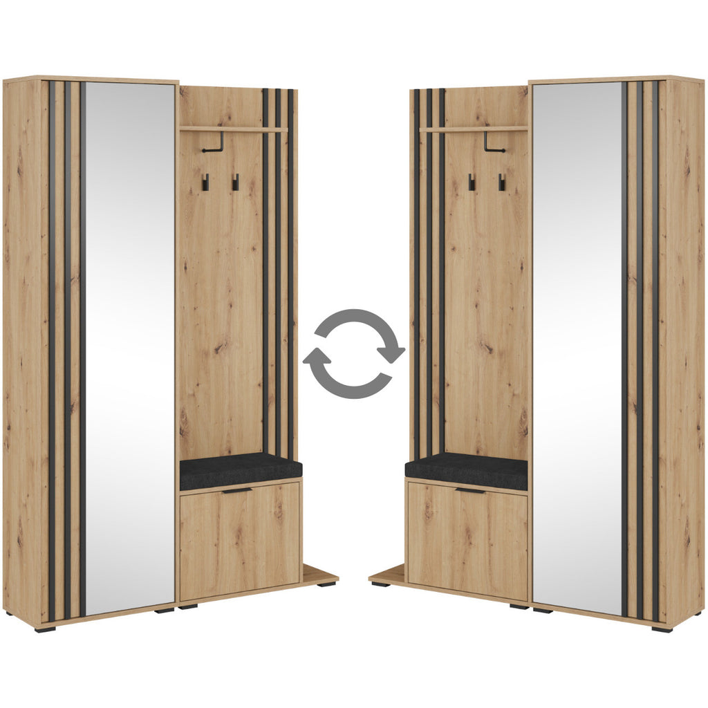 VelvetForms Laila – Eksklusiv Premium Garderobe (Artisan Eg / Sort)