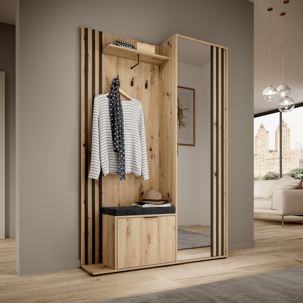 VelvetForms Laila – Eksklusiv Premium Garderobe (Artisan Eg / Sort)